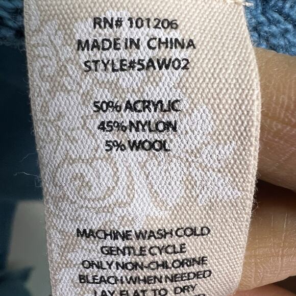 Soft Surroundings Women Waterfall Open Front Cardigan Ruffle Teal Sz L Wool Blen - Picture 11 of 16